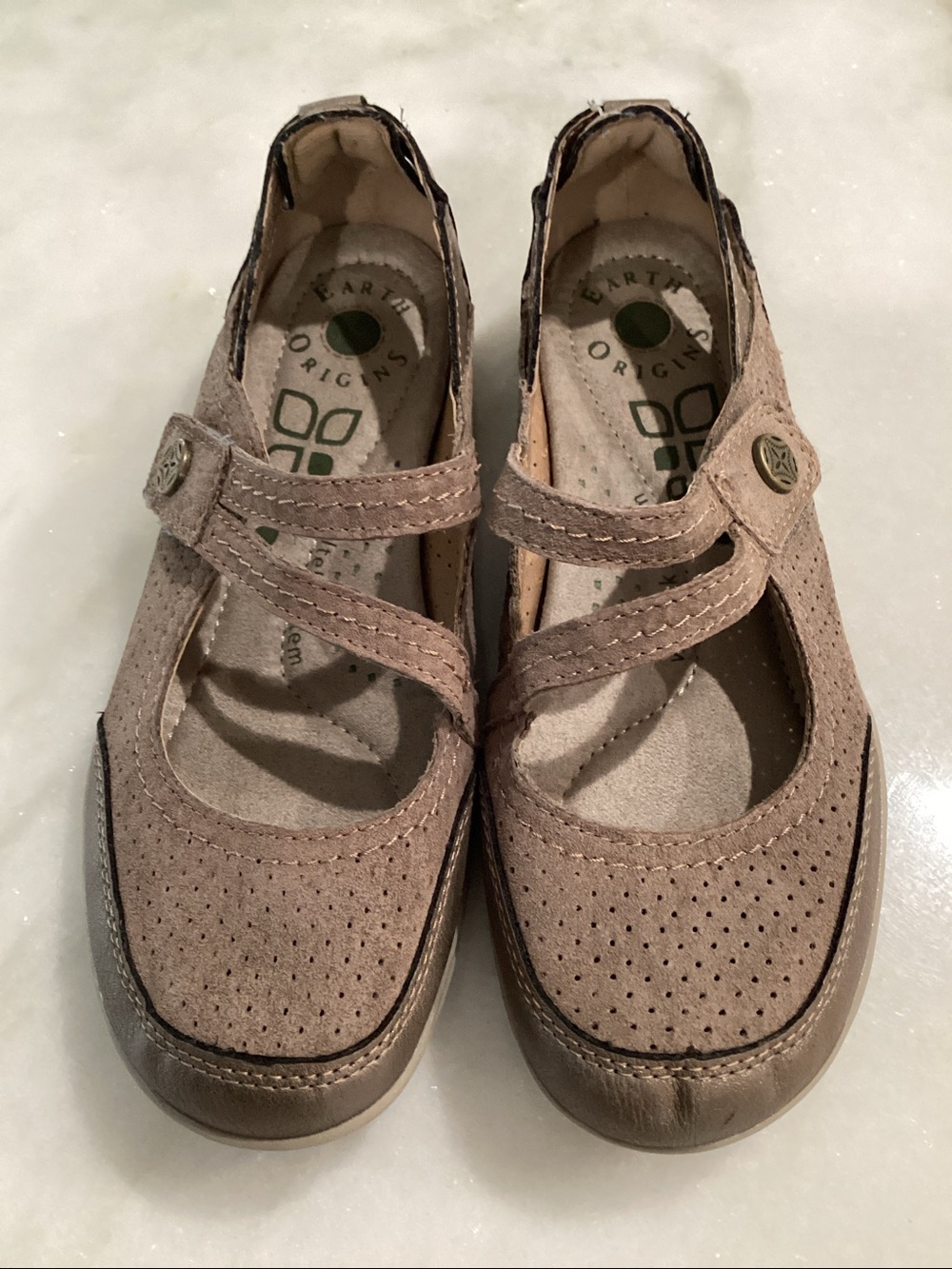 Earth Origins Mary Jane Comfort Shoes light brown Leather Women’s Size 7M